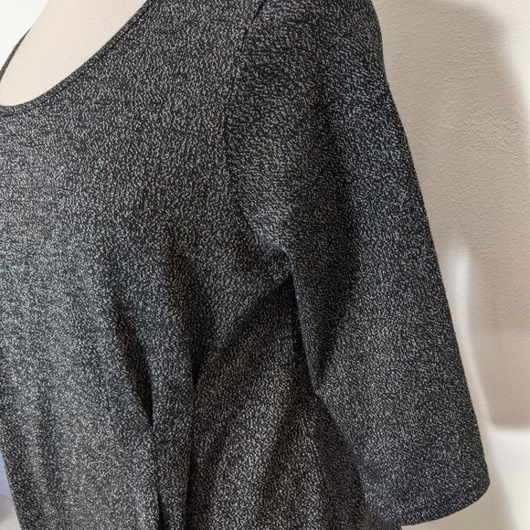 Tunic! Metallic Drape Front Top - Picture 2 of 6